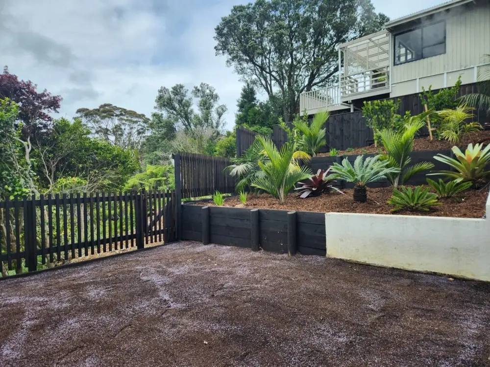 After: Excavation, boundary fencing and landscaping in Hillsborough, West Auckland