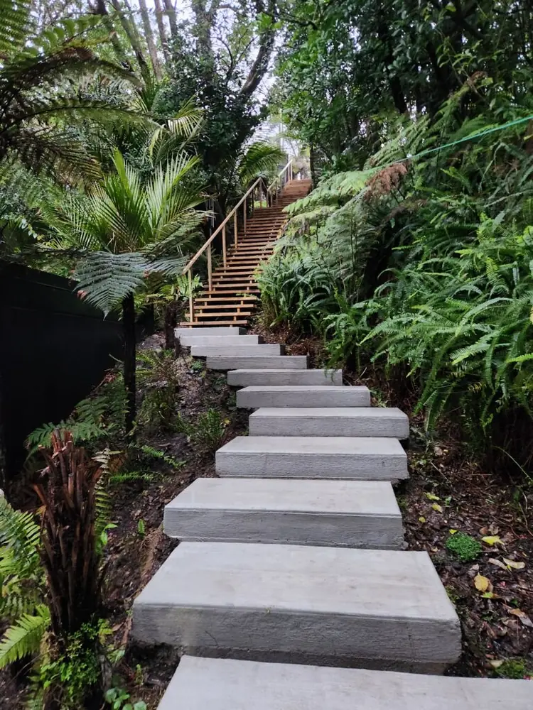 After: Front stairway and access steps in Titirangi, West Auckland