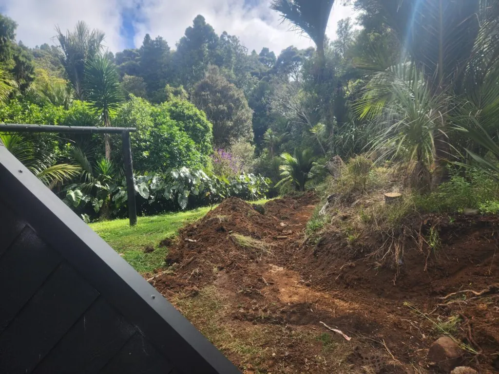 Before: Front yard excavation, retaining wall and ready lawn in Swanson, West Auckland