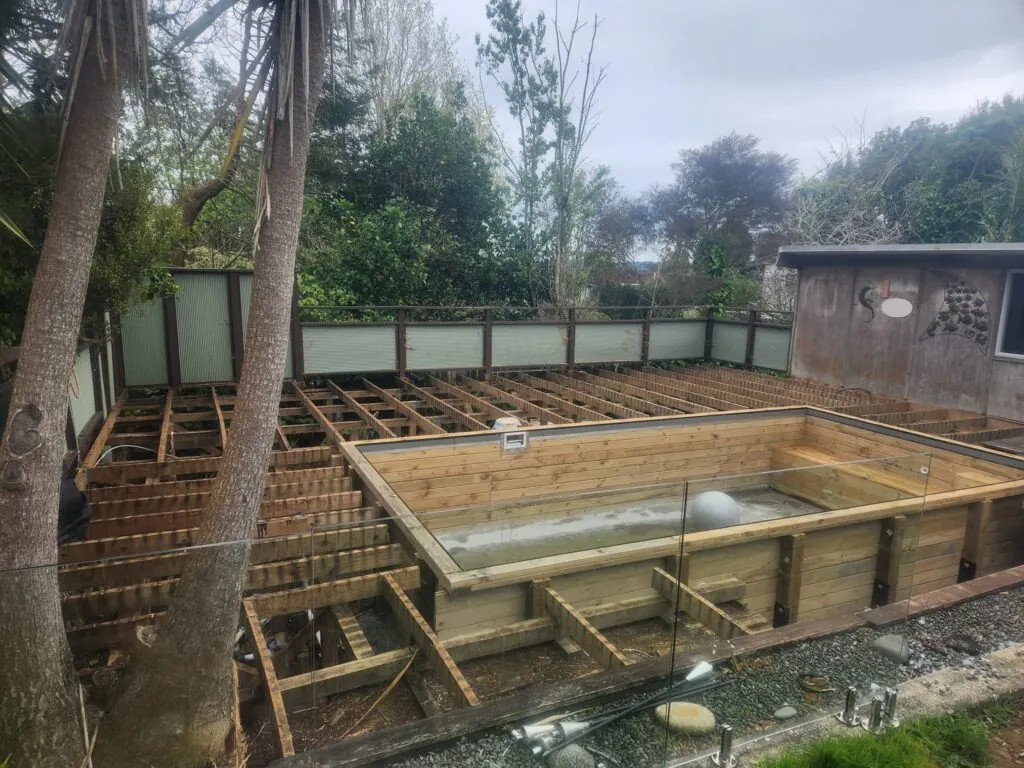 Before: Full pool deck rebuild with new balustrade in Swanson, West Auckland