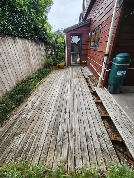 Before: Pine deck replacement and renovation in Hobsonville, West Auckland