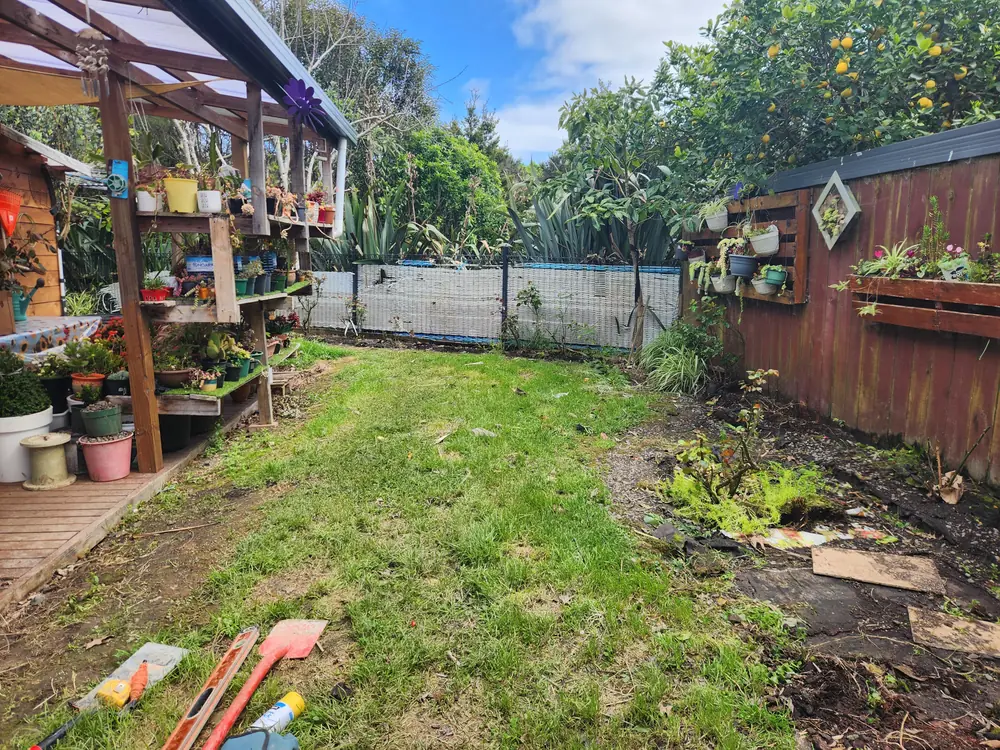Before: Ready lawn, paving and planter boxes in Glen Eden, West Auckland
