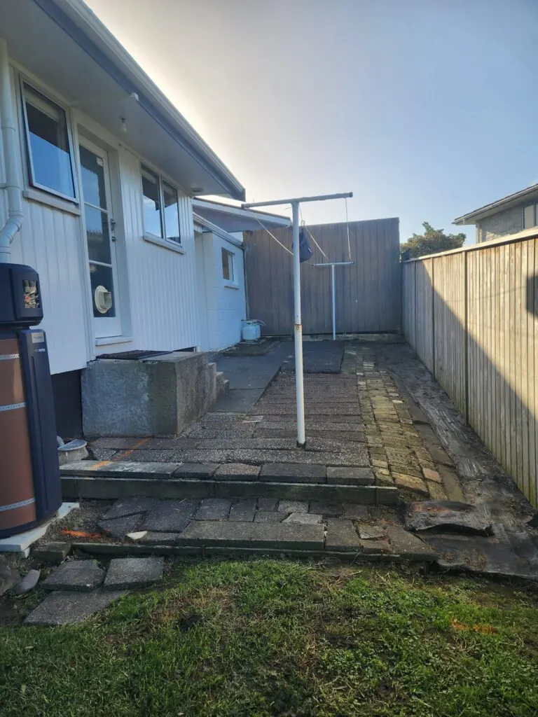 Before: Retaining wall, pavers and steps in Massey, West Auckland