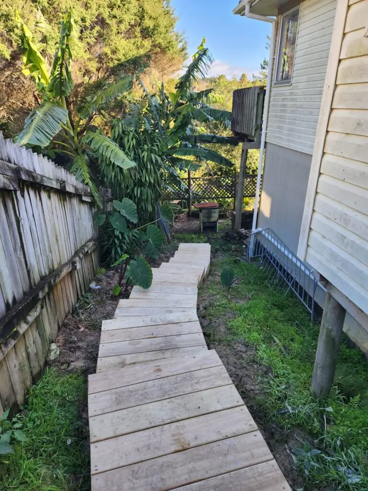 After: Side access walkway and timber steps in Massey, West Auckland