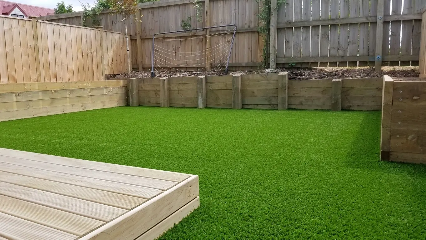 Artificial grass work by Pristine Exteriors in West Auckland