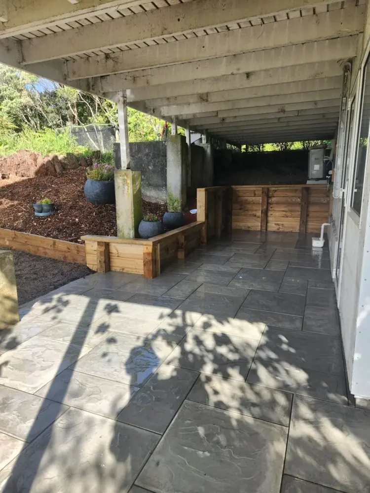 After: Under deck excavation, retaining wall and paving in Henderson, West Auckland