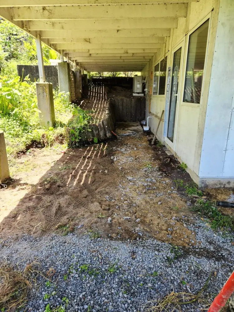 Before: Under deck excavation, retaining wall and paving in Henderson, West Auckland